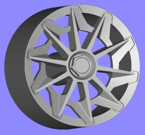 Radset 208-03 4x Felge R/L Design rotiform_cvt R/L + Reifen unlackiert 1/43