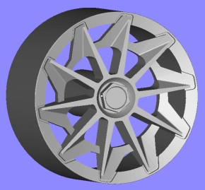 Radset 208-03 4x Felge R/L Design rotiform_cvt R/L + Reifen unlackiert 1/43