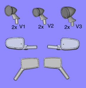 Accessoires extérieur Miroir Ensemble 10 pièces 1/24 non peint kit